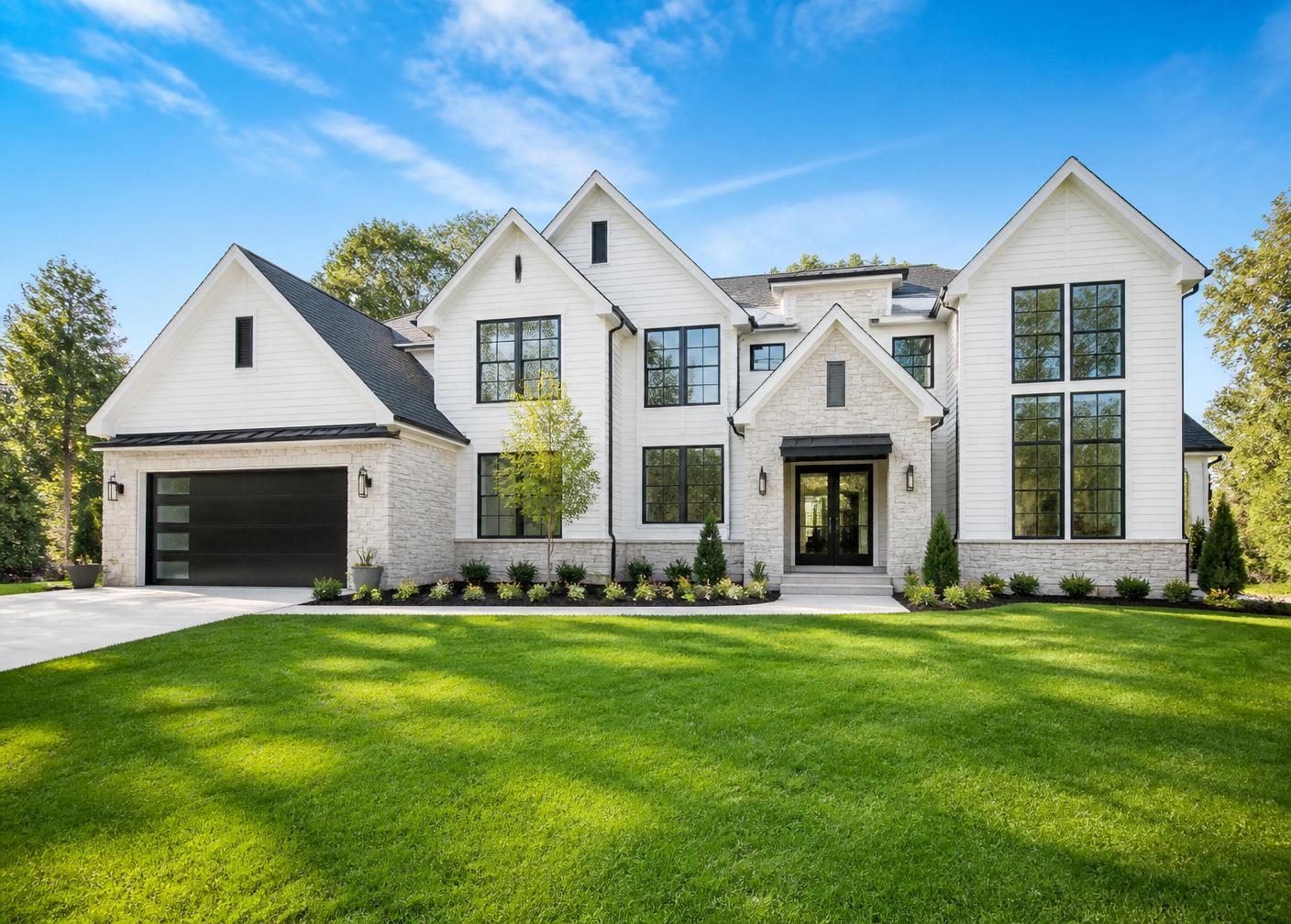 Bright residential windows after cleaning